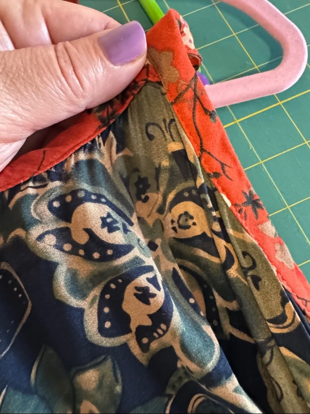 NATURAL LIFE Navy Floral Maxi Dress with Cream Accents and Coral Trim - Picture 4 of 4